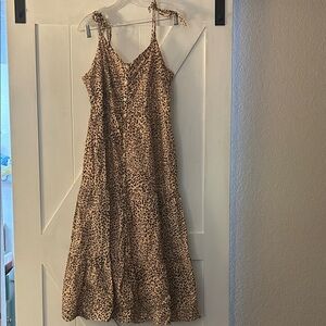 GAP Brown Leopard Print Midi Dress